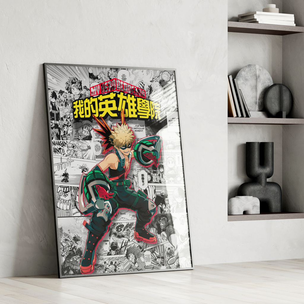 My Hero Academia Bakugo Digital Poster – Explosive Anime Manga Wall Art