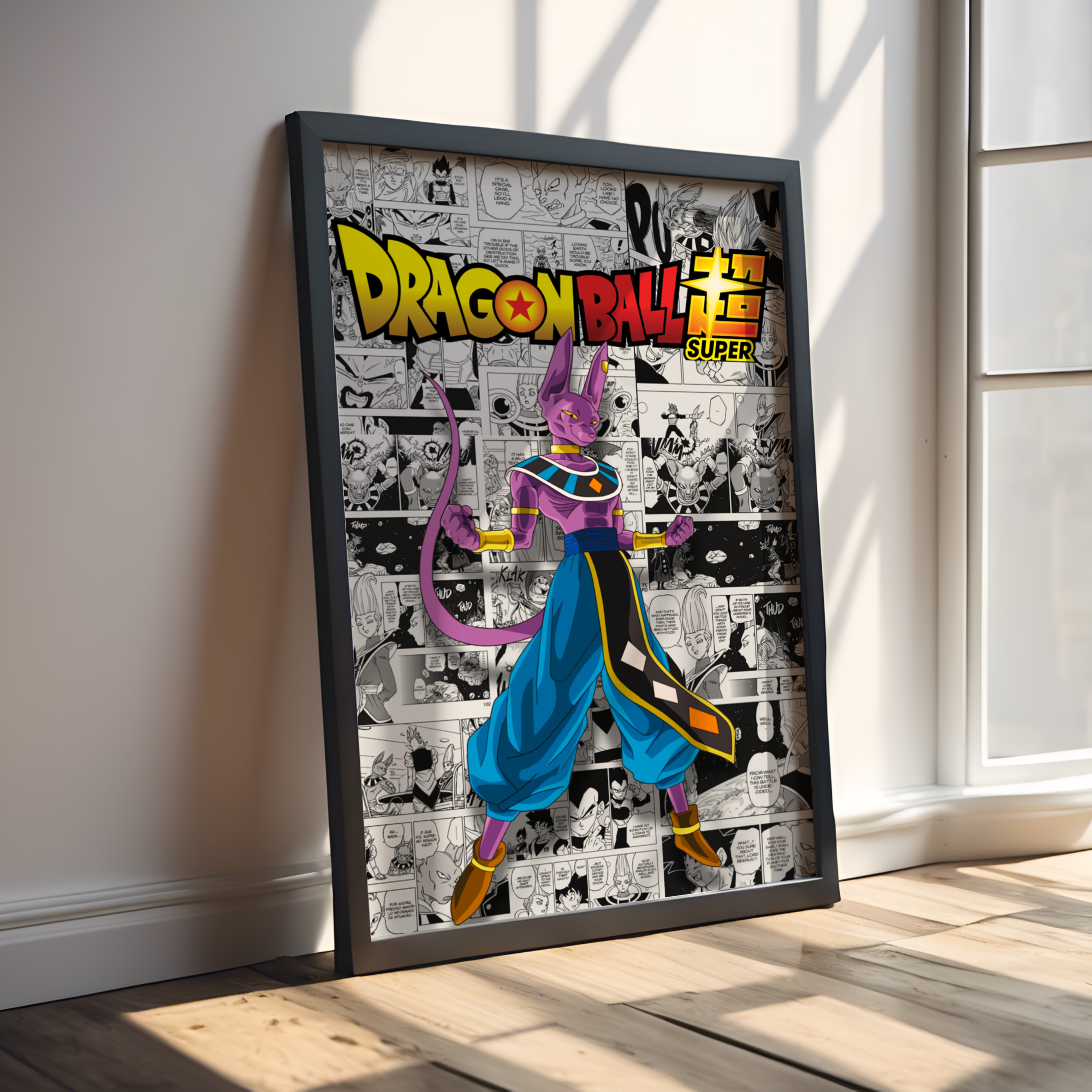 Dragon Ball Super Beerus Digital Poster – Anime Manga Wall Art