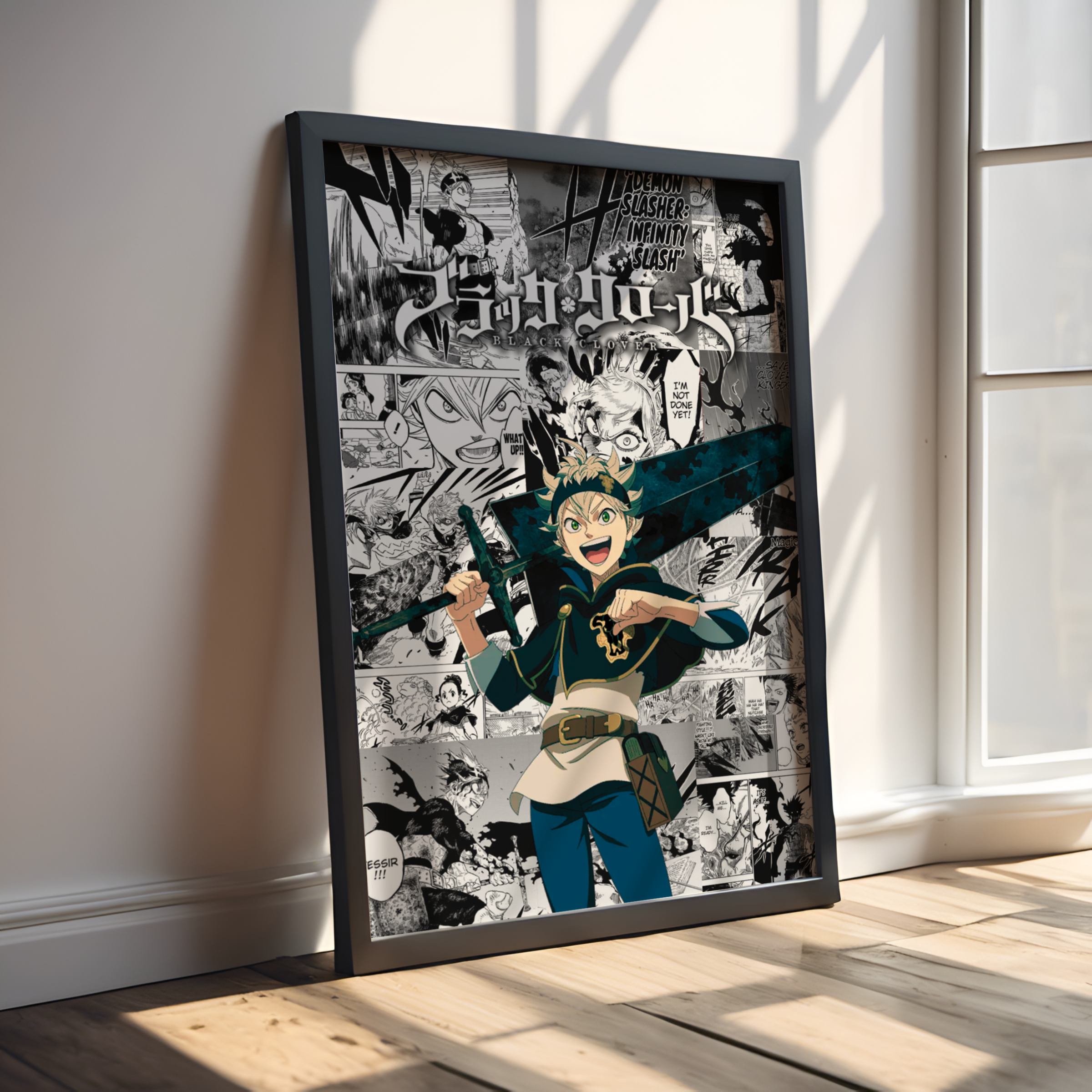 Black Clover Asta Digital Poster – Anime Manga Wall Art
