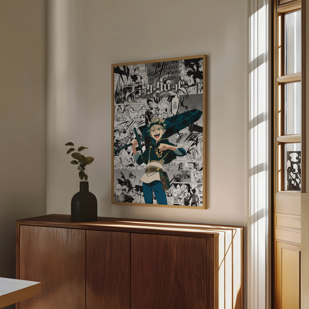Black Clover Asta Digital Poster – Anime Manga Wall Art
