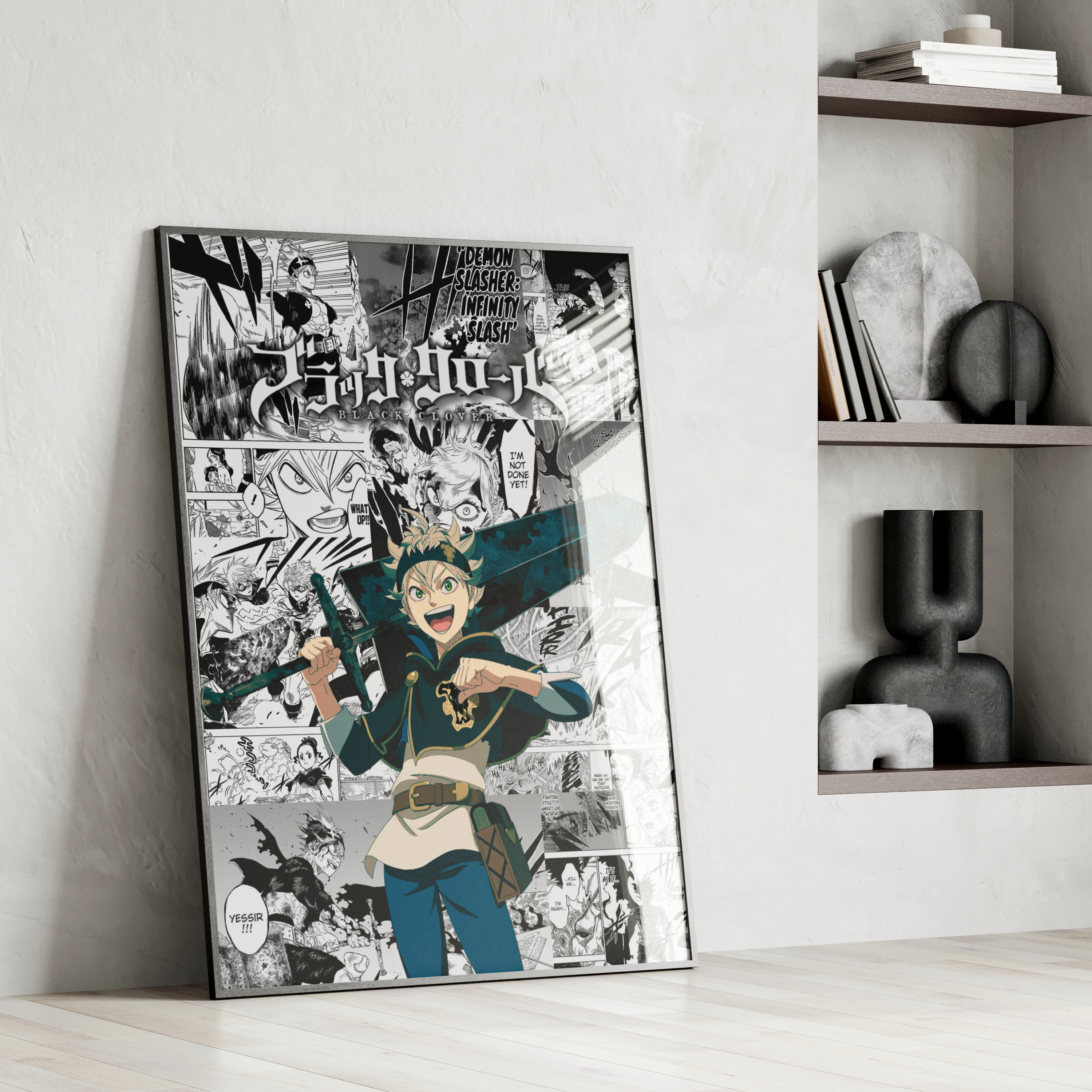 Black Clover Asta Digital Poster – Anime Manga Wall Art