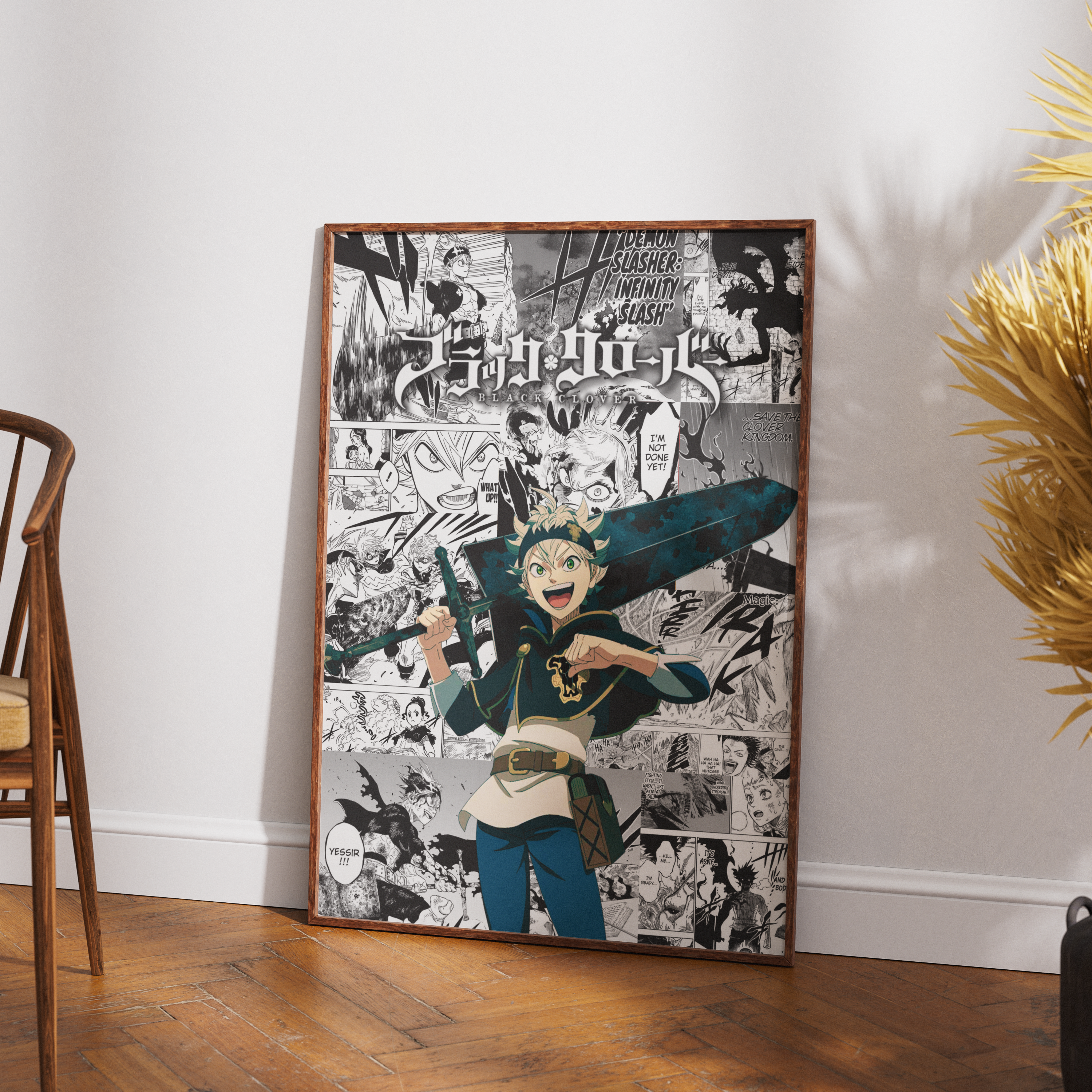Black Clover Asta Digital Poster – Anime Manga Wall Art