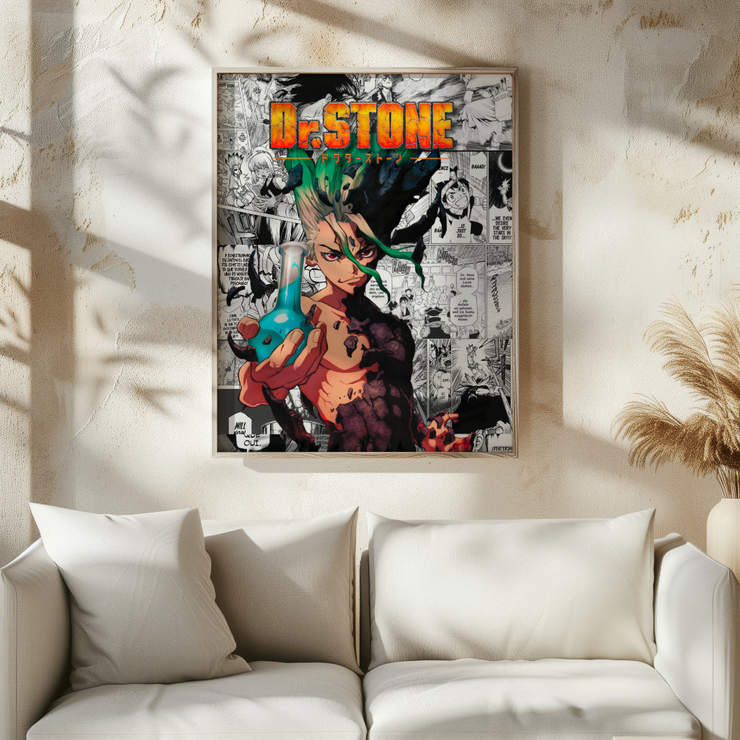 Dr. Stone Senku Digital Poster – Anime Manga Wall Art