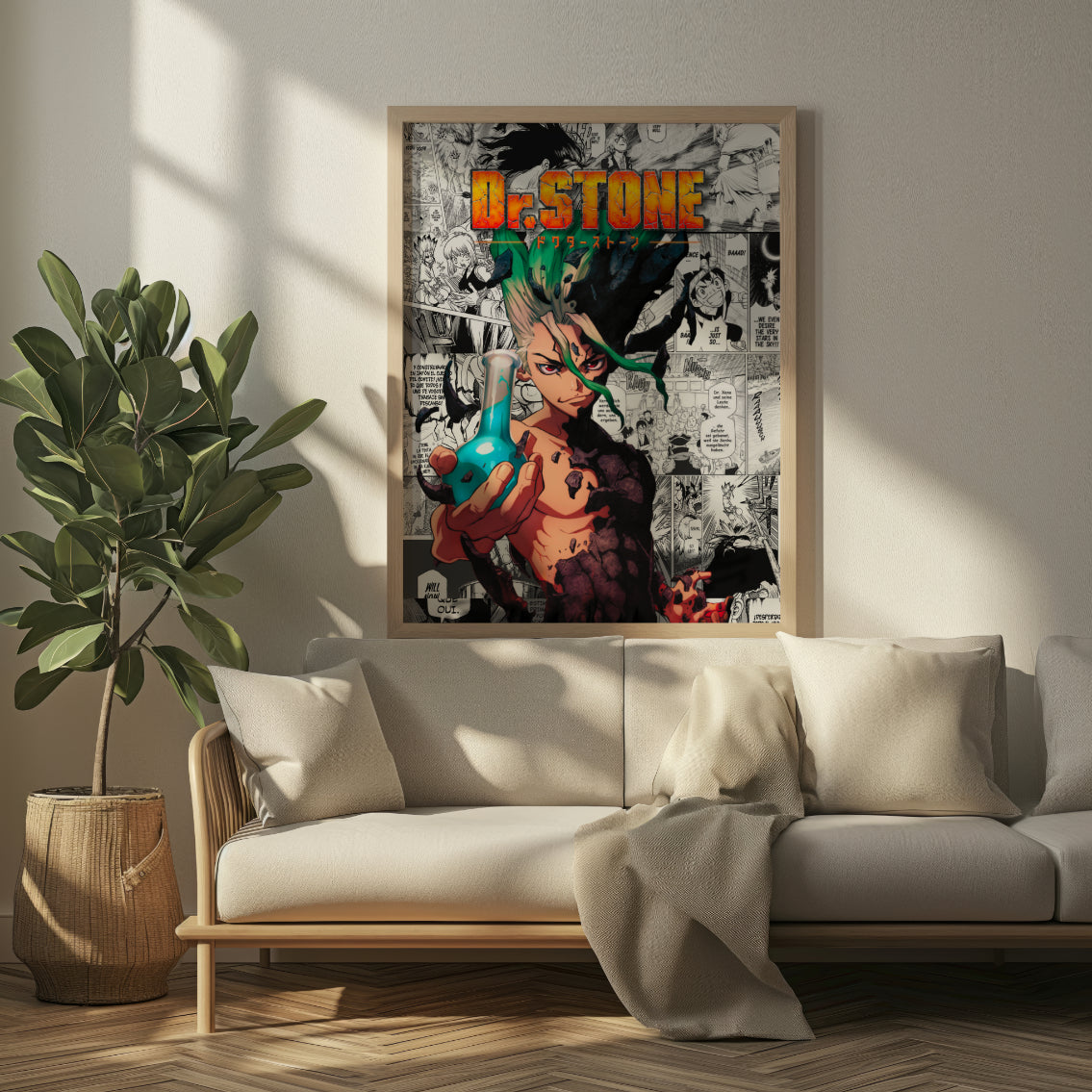 Dr. Stone Senku Digital Poster – Anime Manga Wall Art
