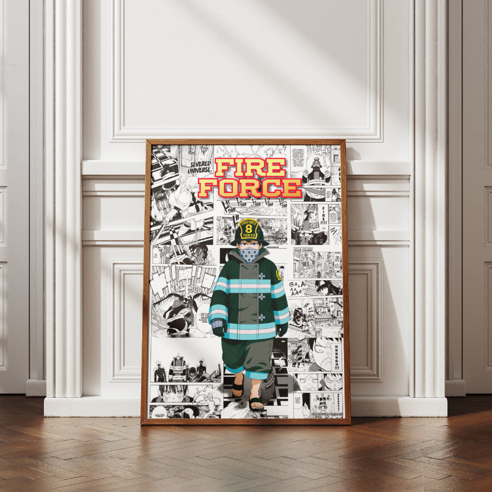 Fire Force Anime Digital Poster – Manga Panel Wall Art Print