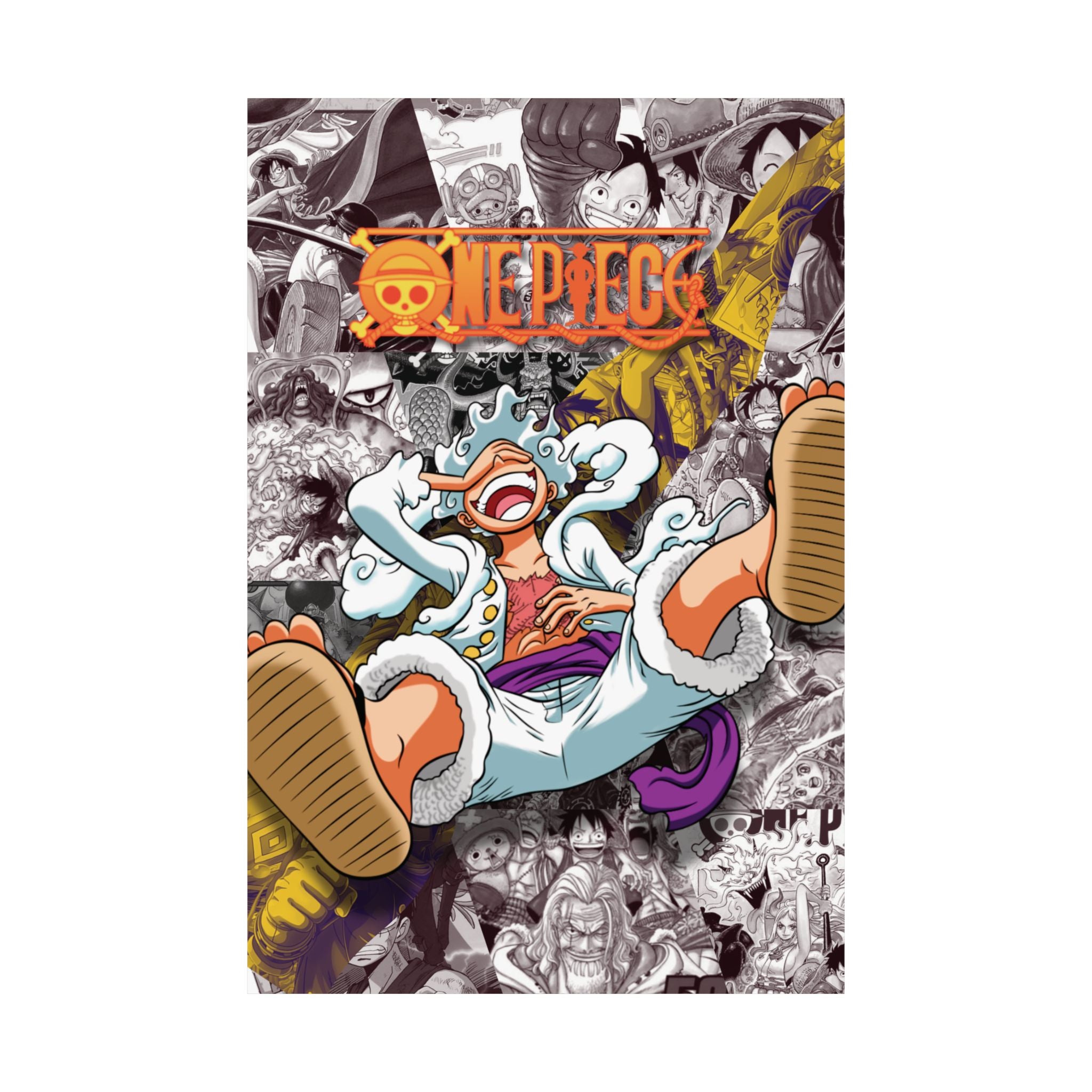 Monkey D. Luffy Gear 5 Digital Poster – One Piece Anime Wall Art