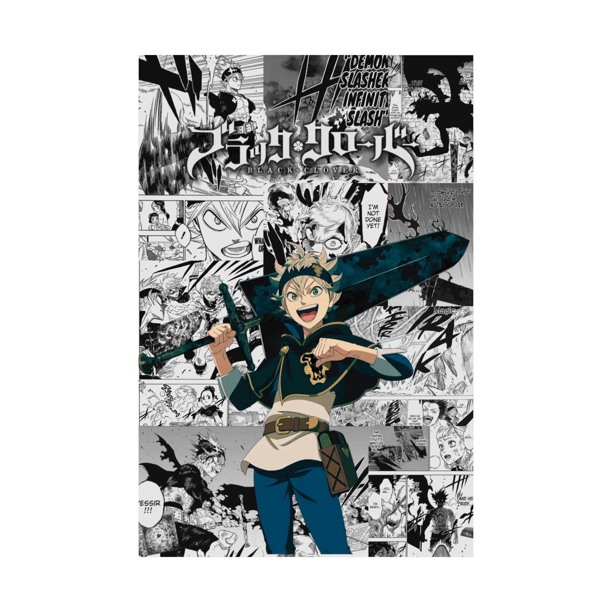 Black Clover Asta Digital Poster – Anime Manga Wall Art