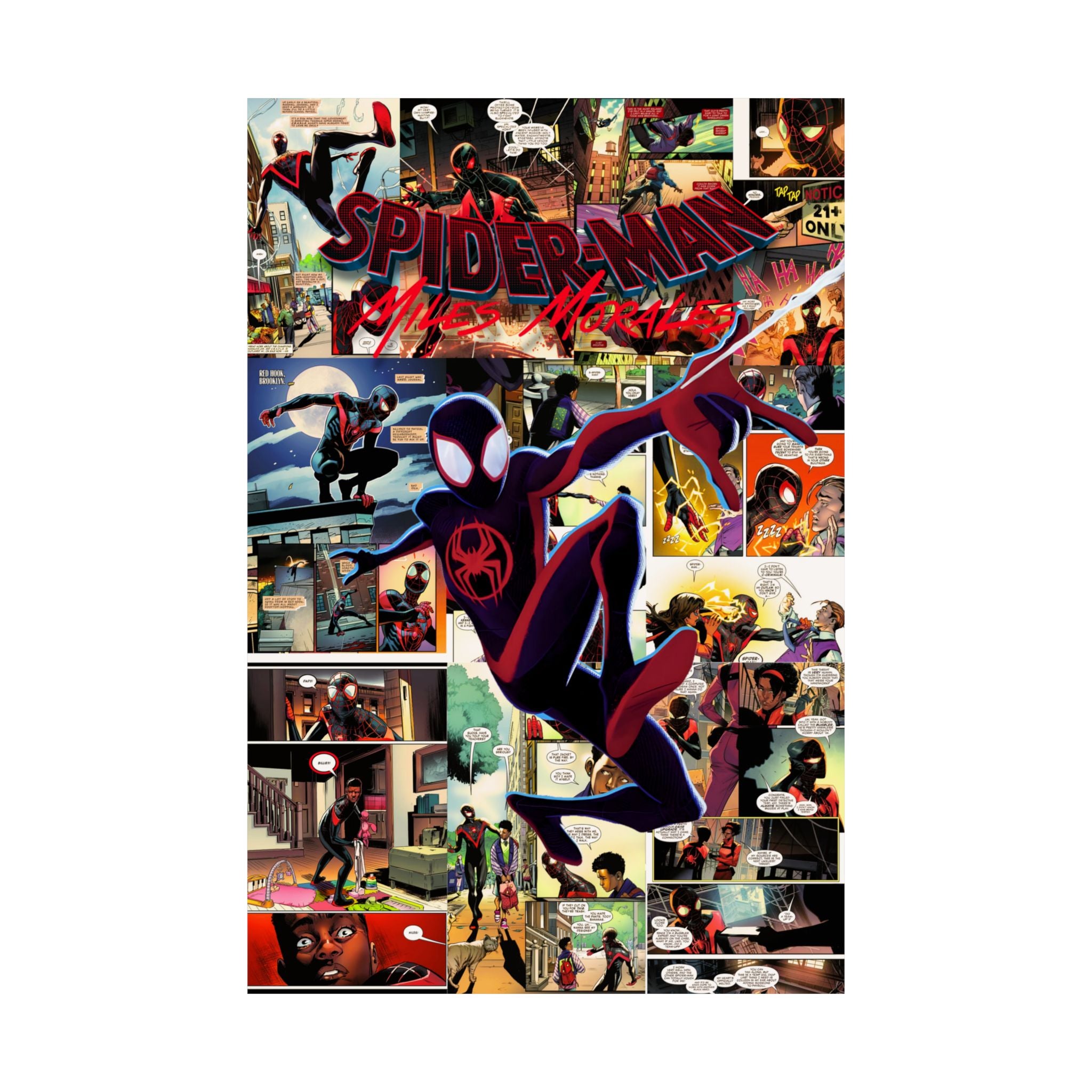 Spider-Man Miles Morales Digital Poster – Marvel Comic Wall Art
