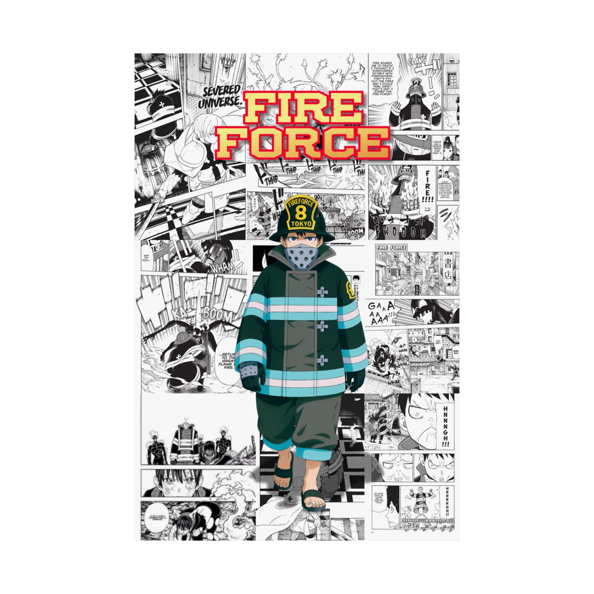 Fire Force Anime Digital Poster – Manga Panel Wall Art Print