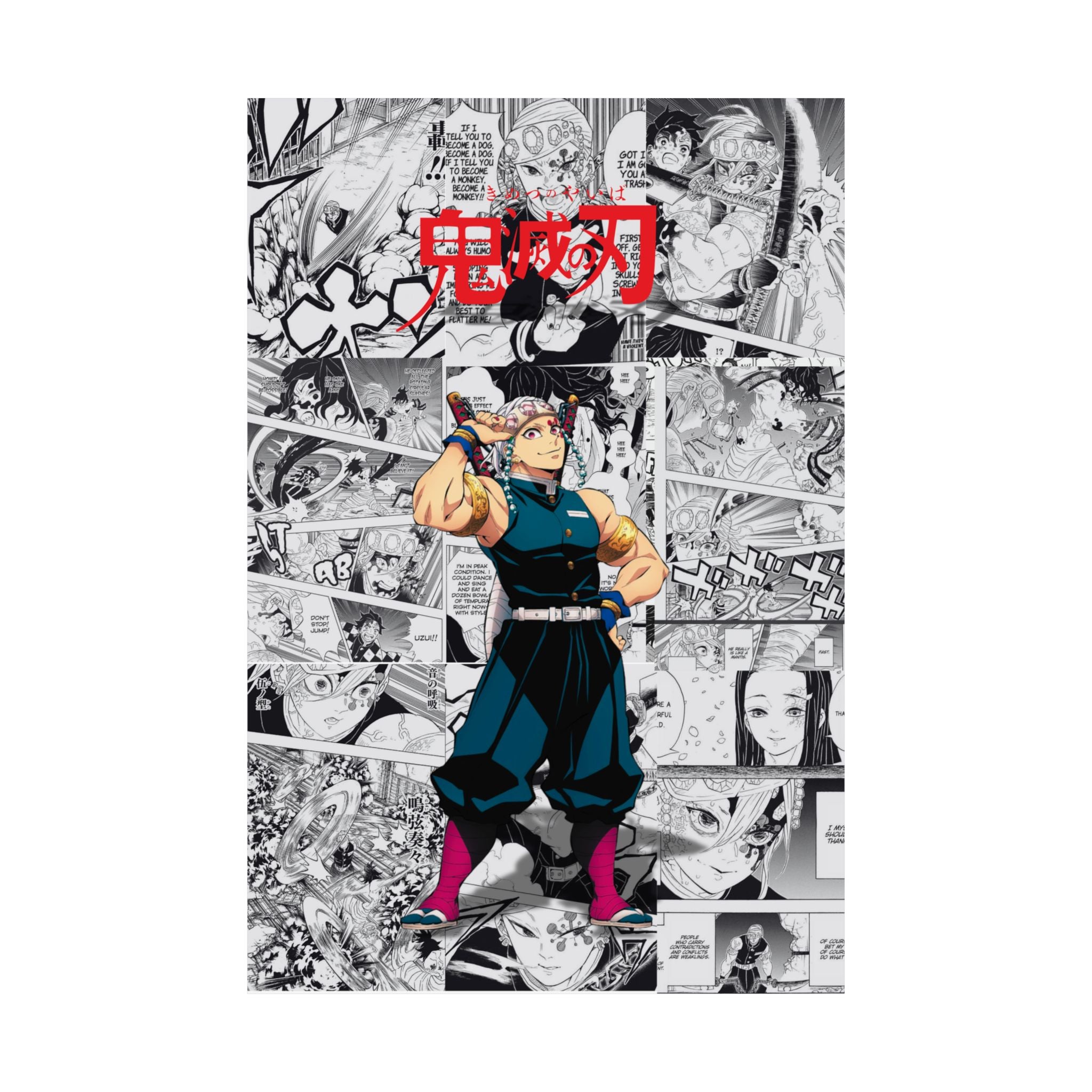 Demon Slayer Tengen Uzui Digital Poster – Kimetsu no Yaiba Anime Manga Wall Art