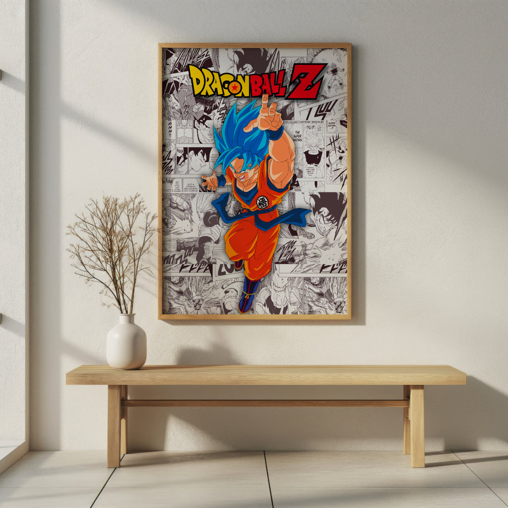 Dragon Ball Z Goku Digital Poster – Anime Manga Wall Art
