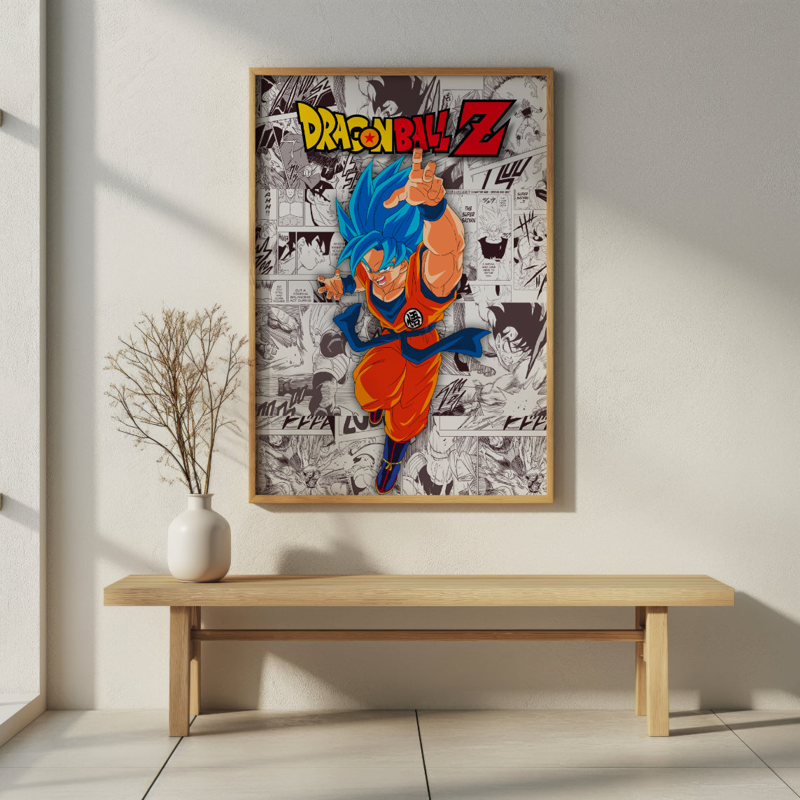 Dragon Ball Z Goku Digital Poster – Anime Manga Wall Art