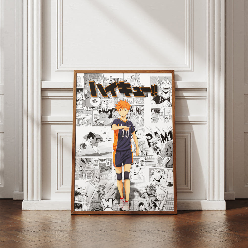 Haikyuu Shoyo Hinata Digital Poster – Anime Manga Volleyball Wall Art
