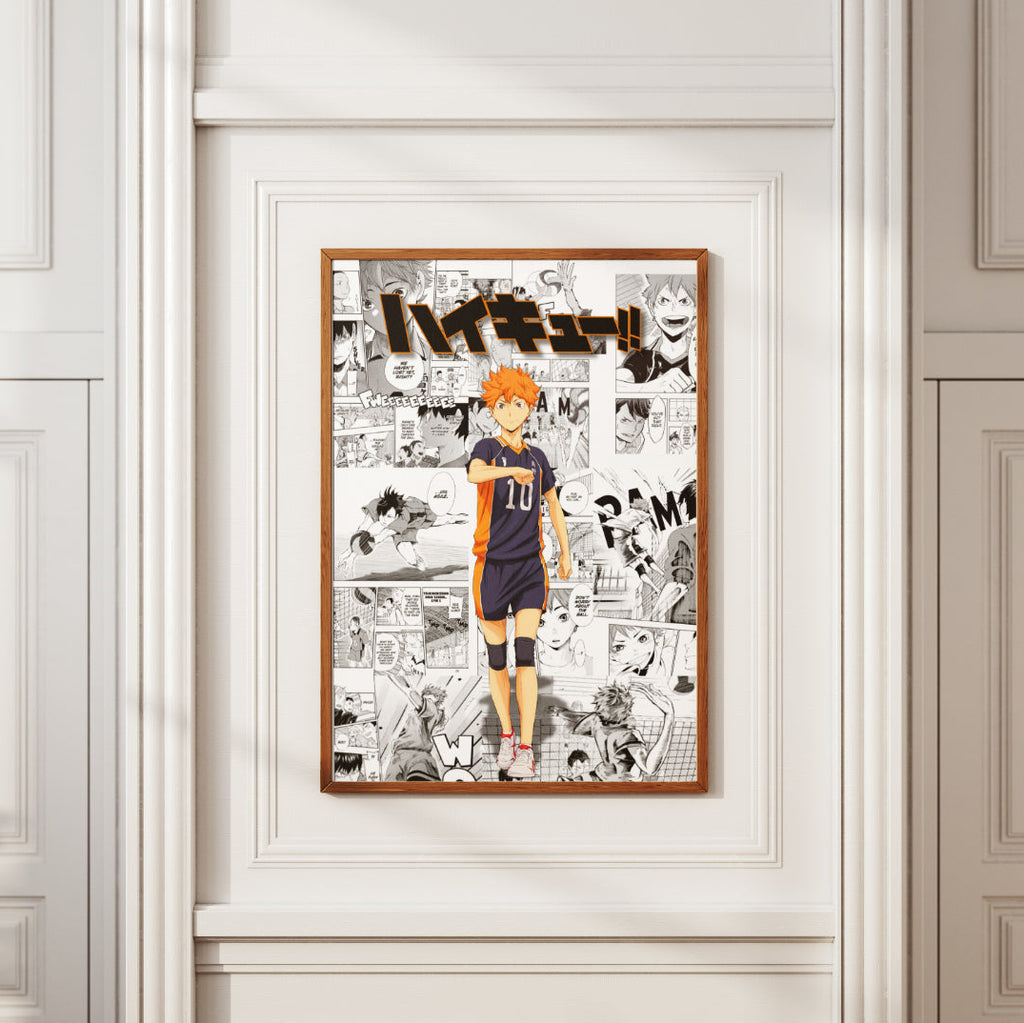 Haikyuu Shoyo Hinata Digital Poster – Anime Manga Volleyball Wall Art