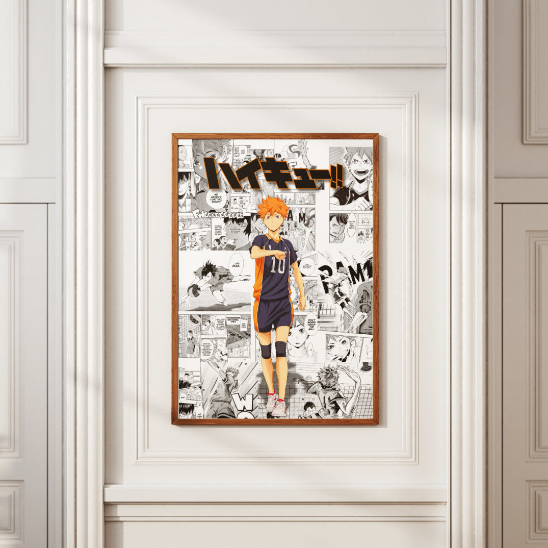 Haikyuu Shoyo Hinata Digital Poster – Anime Manga Volleyball Wall Art