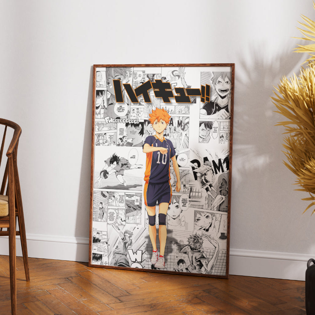 Haikyuu Shoyo Hinata Digital Poster – Anime Manga Volleyball Wall Art