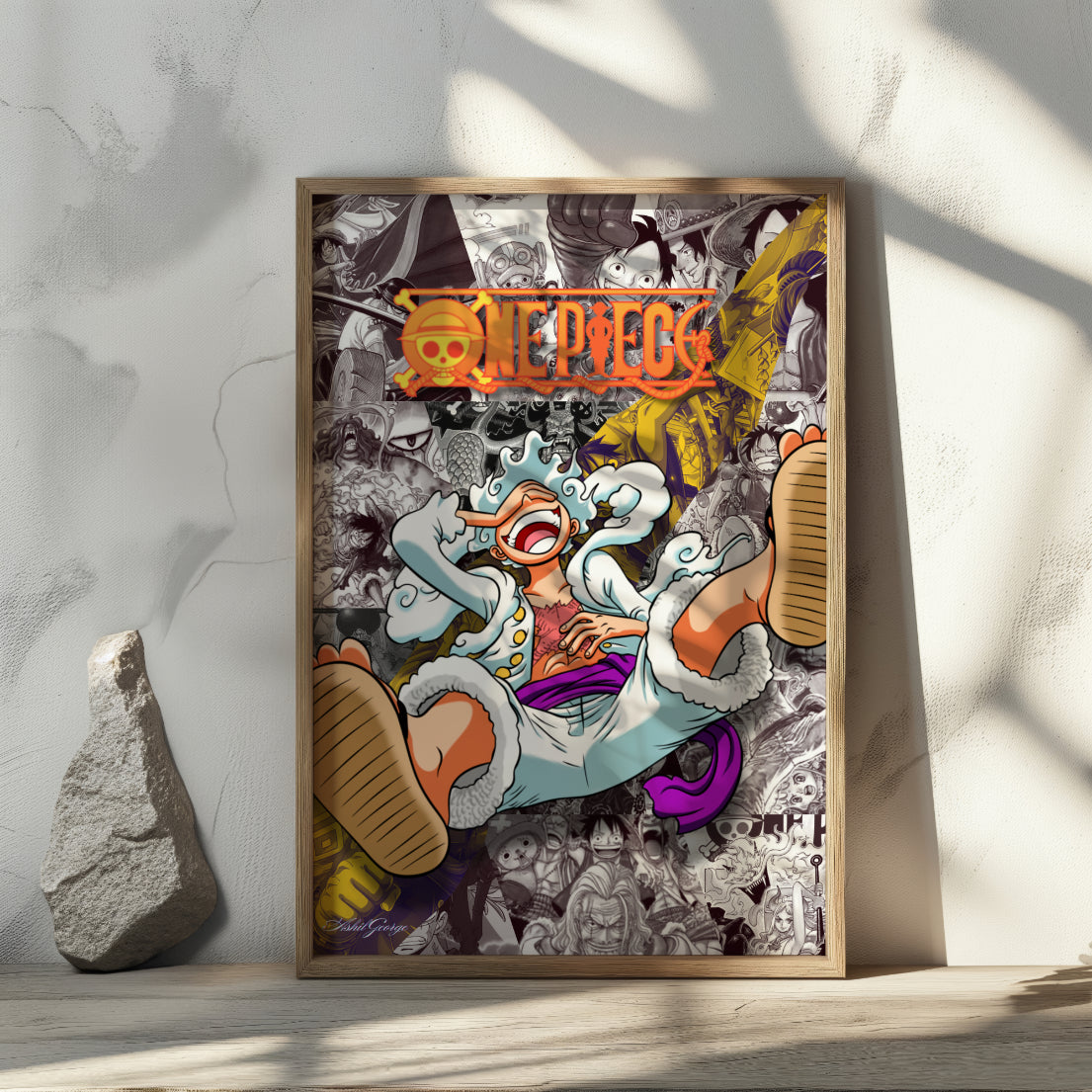 Monkey D. Luffy Gear 5 Digital Poster – One Piece Anime Wall Art