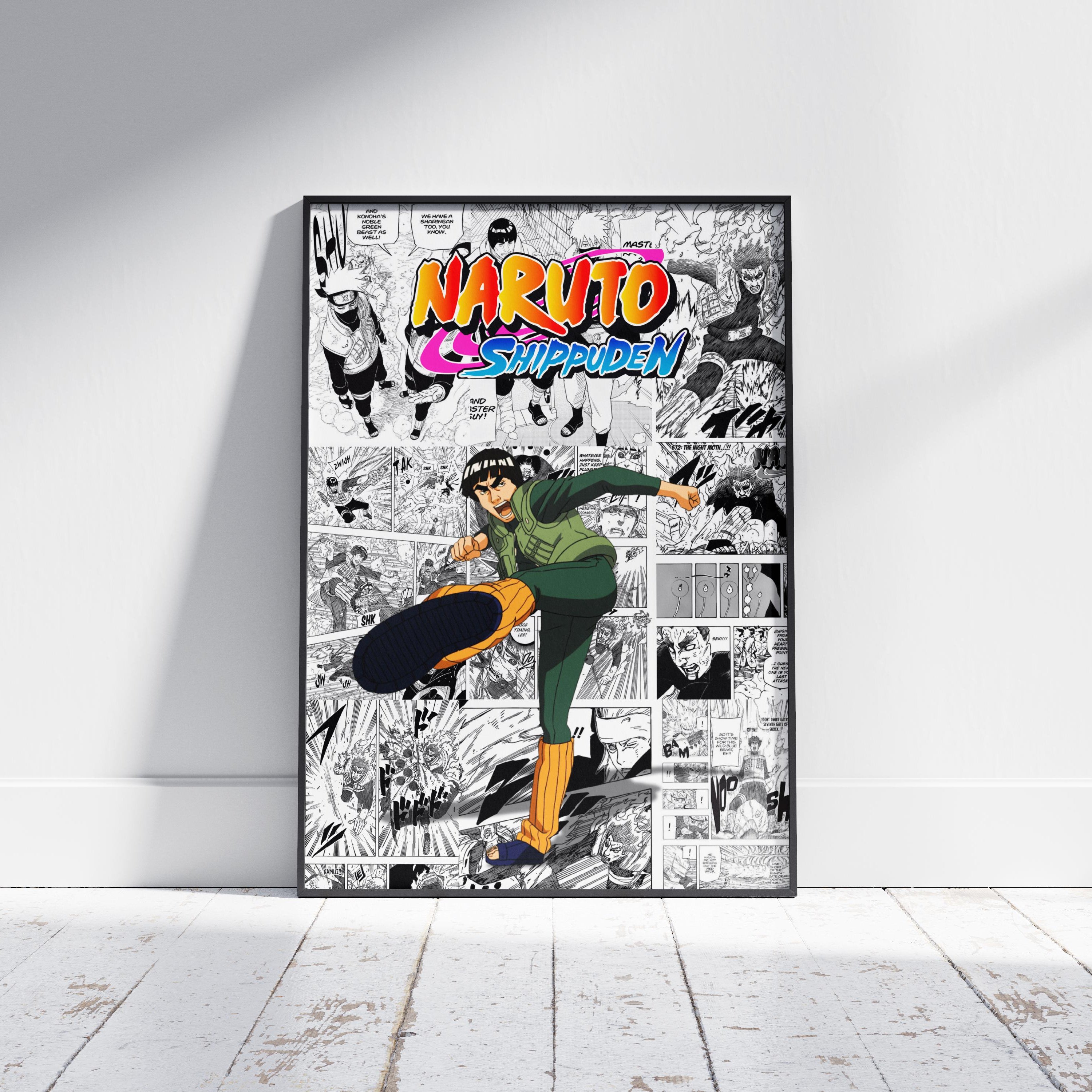 Naruto Shippuden Rock Lee Digital Poster – Anime Manga Wall Art Print