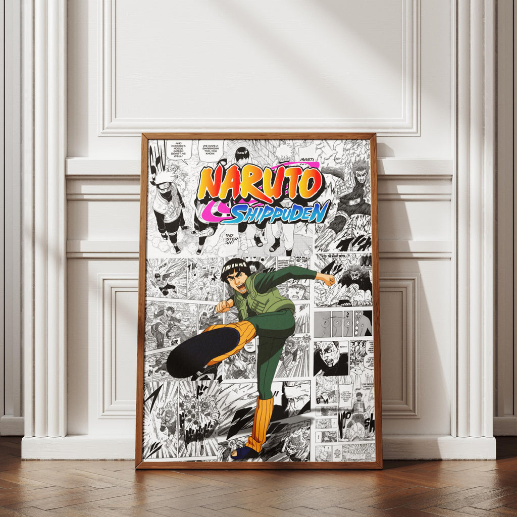Naruto Shippuden Rock Lee Digital Poster – Anime Manga Wall Art Print