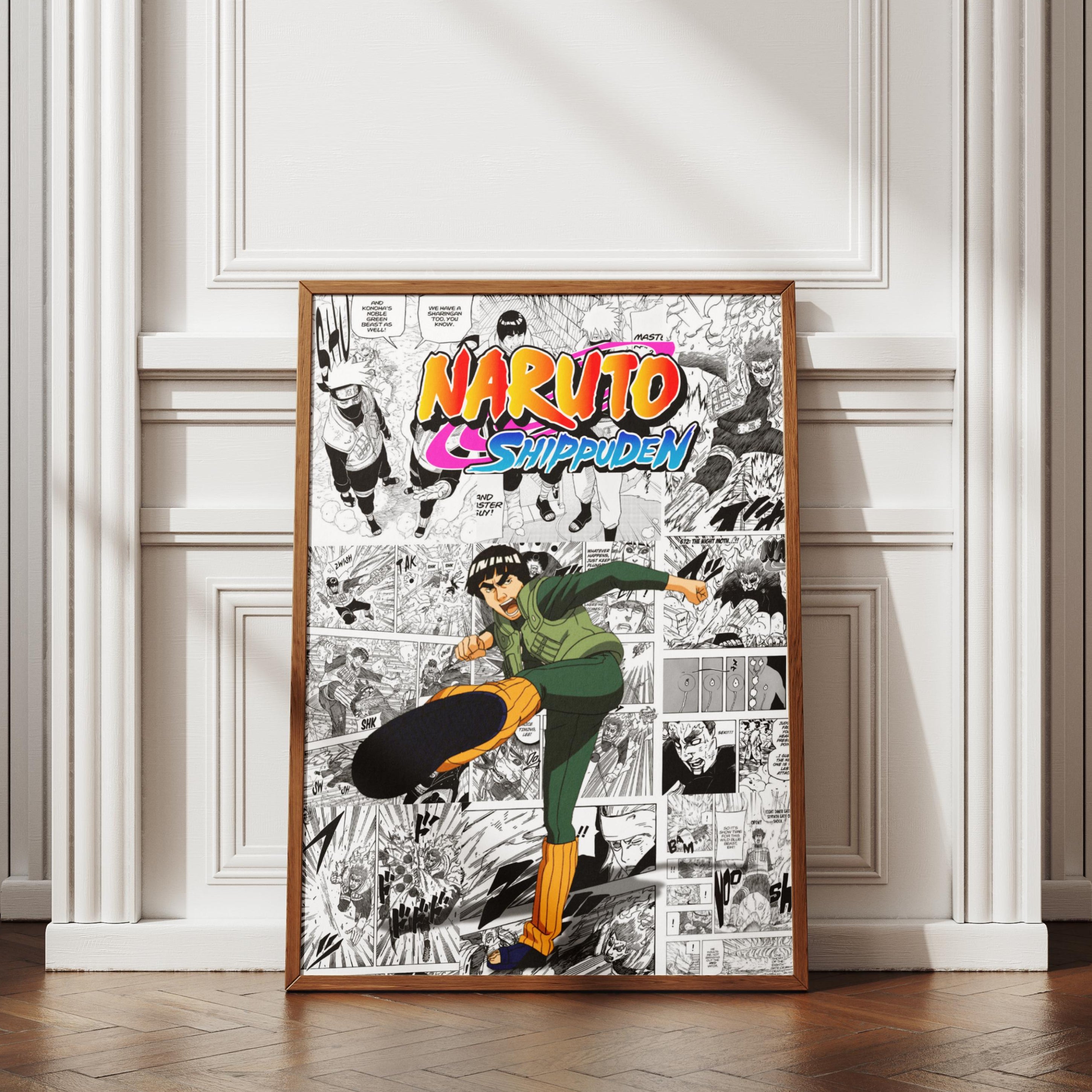 Naruto Shippuden Rock Lee Digital Poster – Anime Manga Wall Art Print