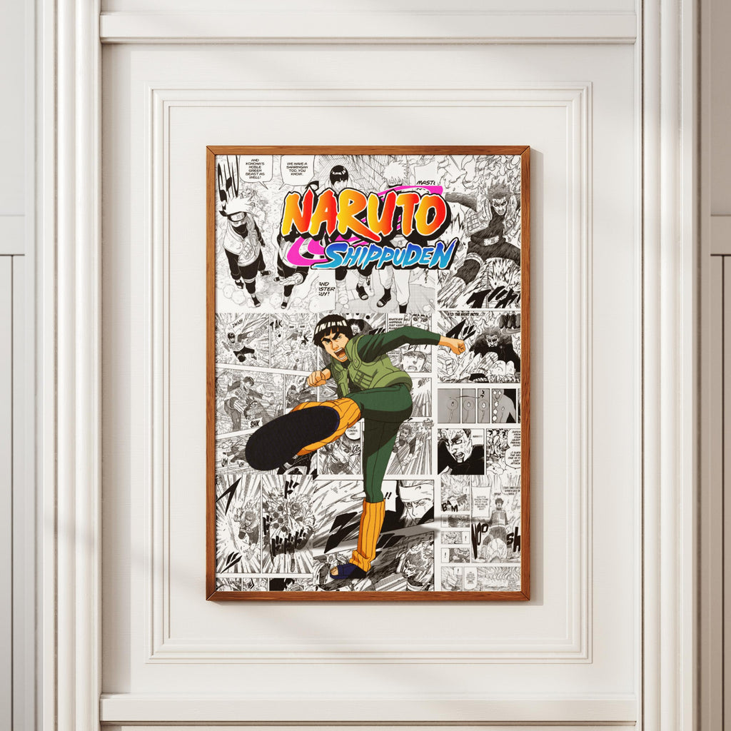 Naruto Shippuden Rock Lee Digital Poster – Anime Manga Wall Art Print