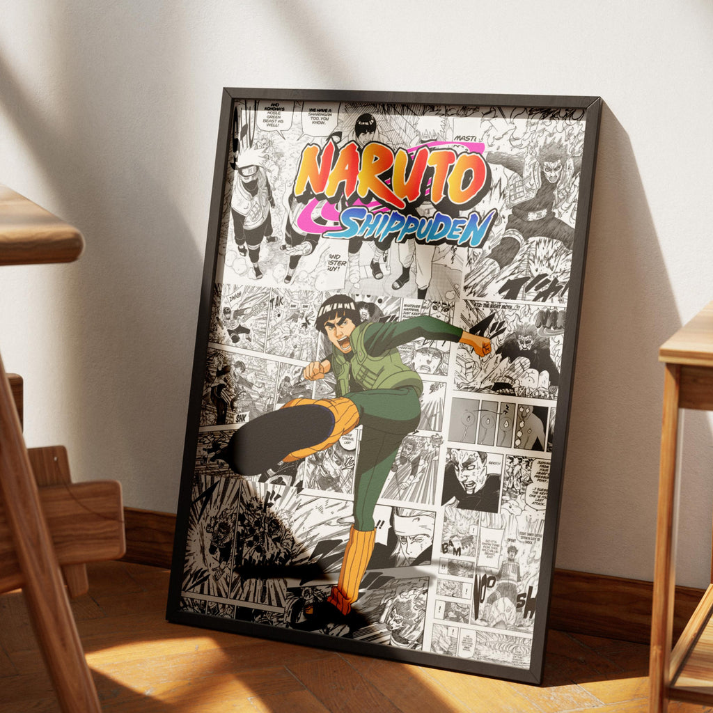 Naruto Shippuden Rock Lee Digital Poster – Anime Manga Wall Art Print