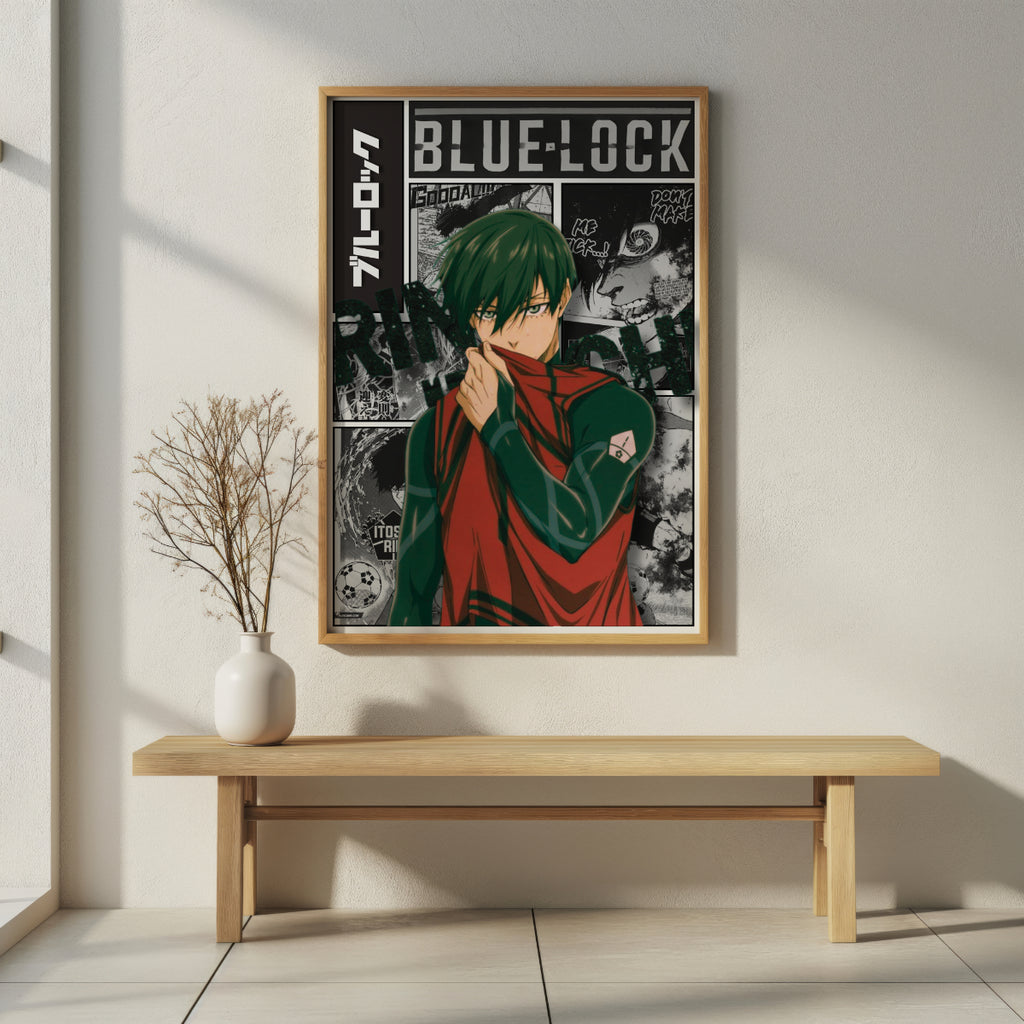 Blue Lock Rin Itoshi Digital Poster – Anime Manga Soccer Wall Art