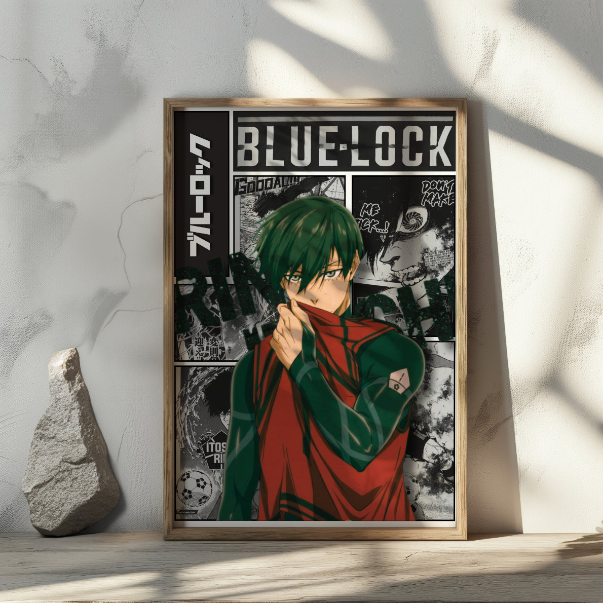 Blue Lock Rin Itoshi Digital Poster – Anime Manga Soccer Wall Art