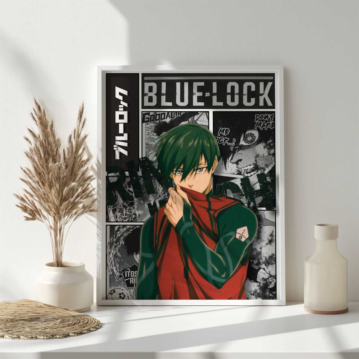 Blue Lock Rin Itoshi Digital Poster – Anime Manga Soccer Wall Art