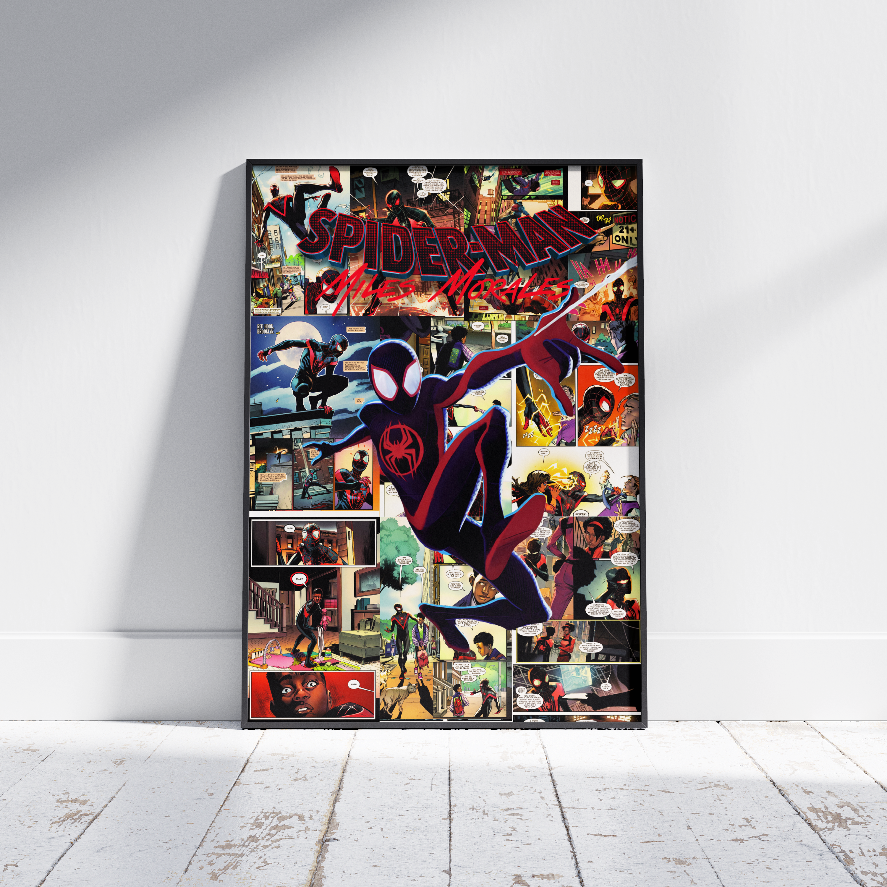 Spider-Man Miles Morales Digital Poster – Marvel Comic Wall Art