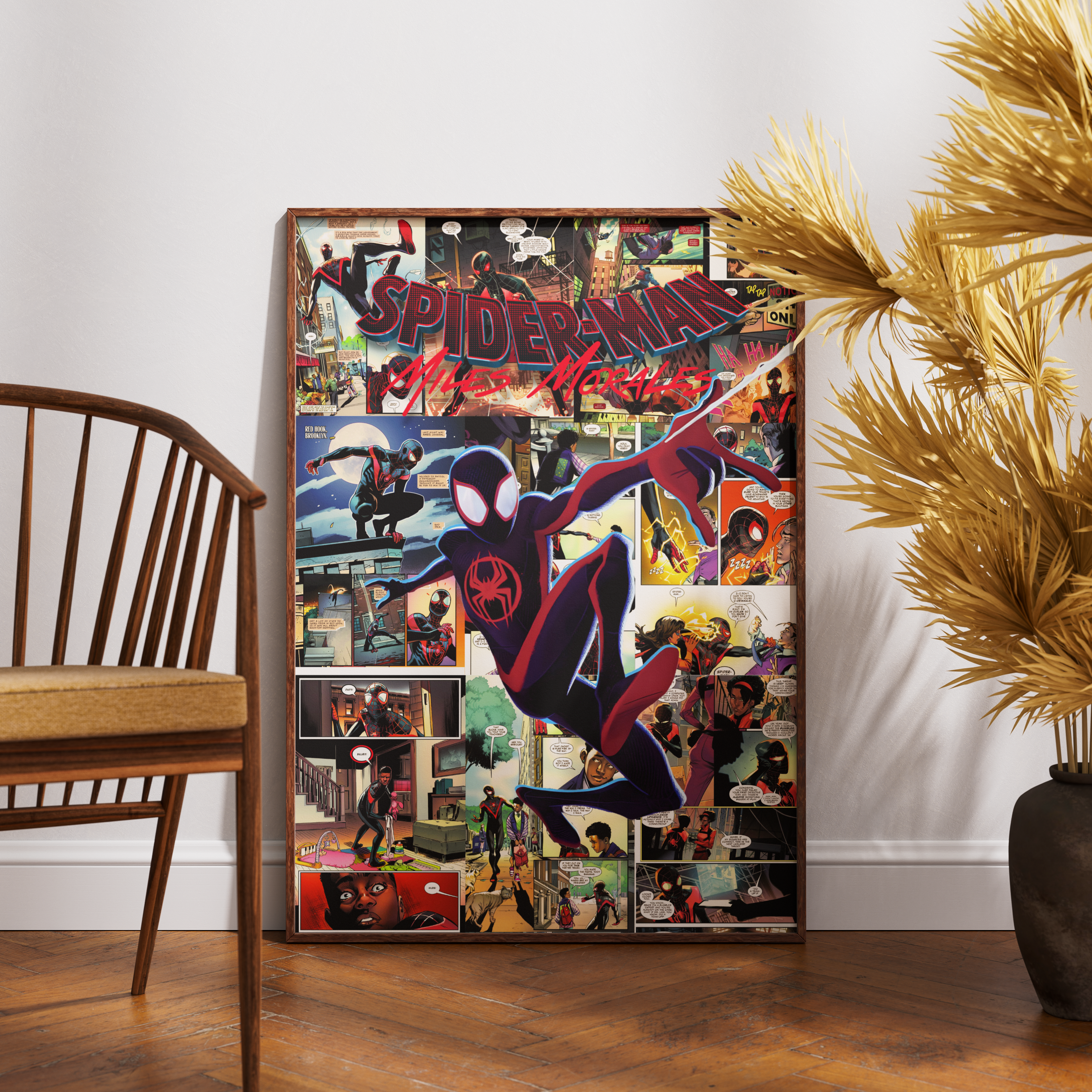 Spider-Man Miles Morales Digital Poster – Marvel Comic Wall Art