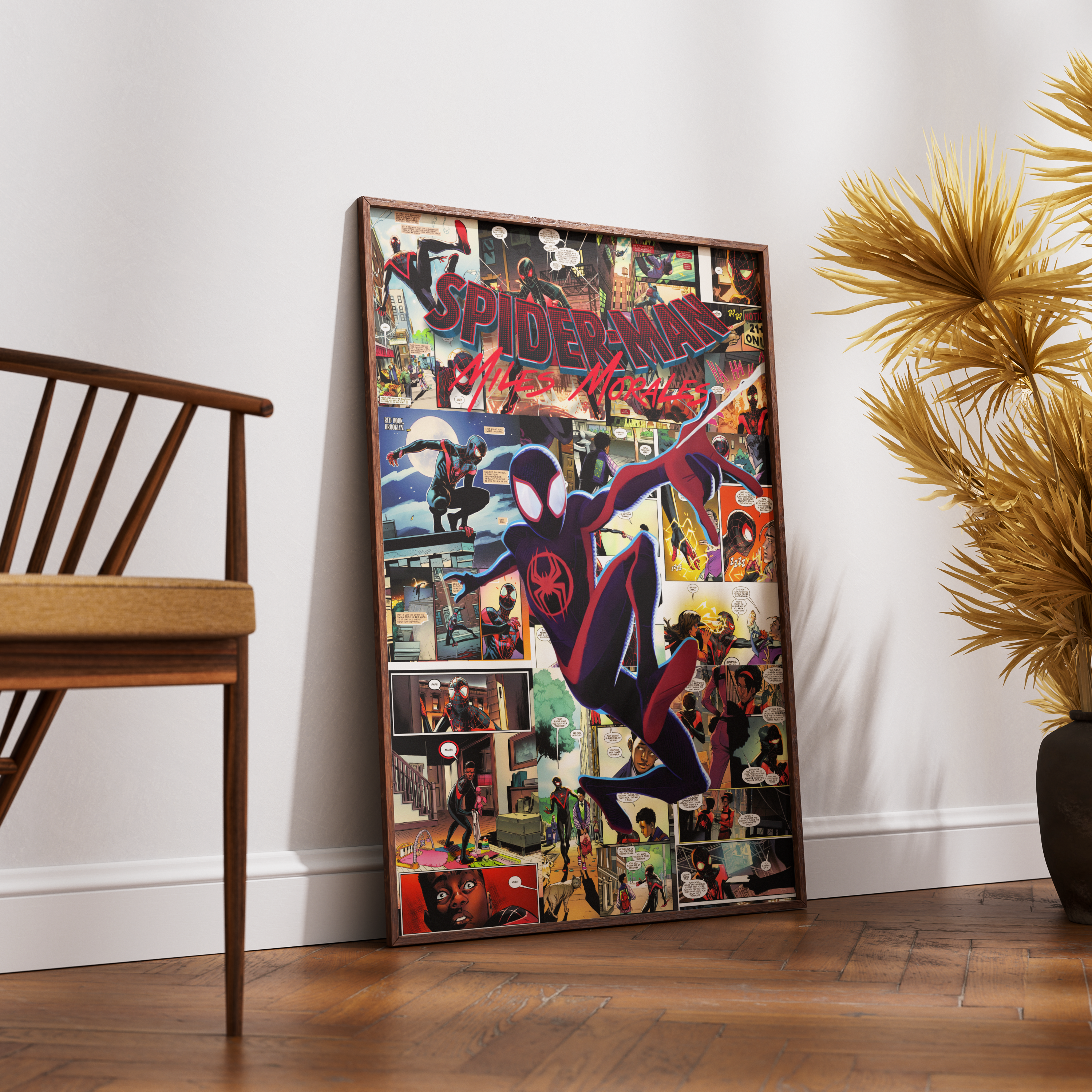 Spider-Man Miles Morales Digital Poster – Marvel Comic Wall Art