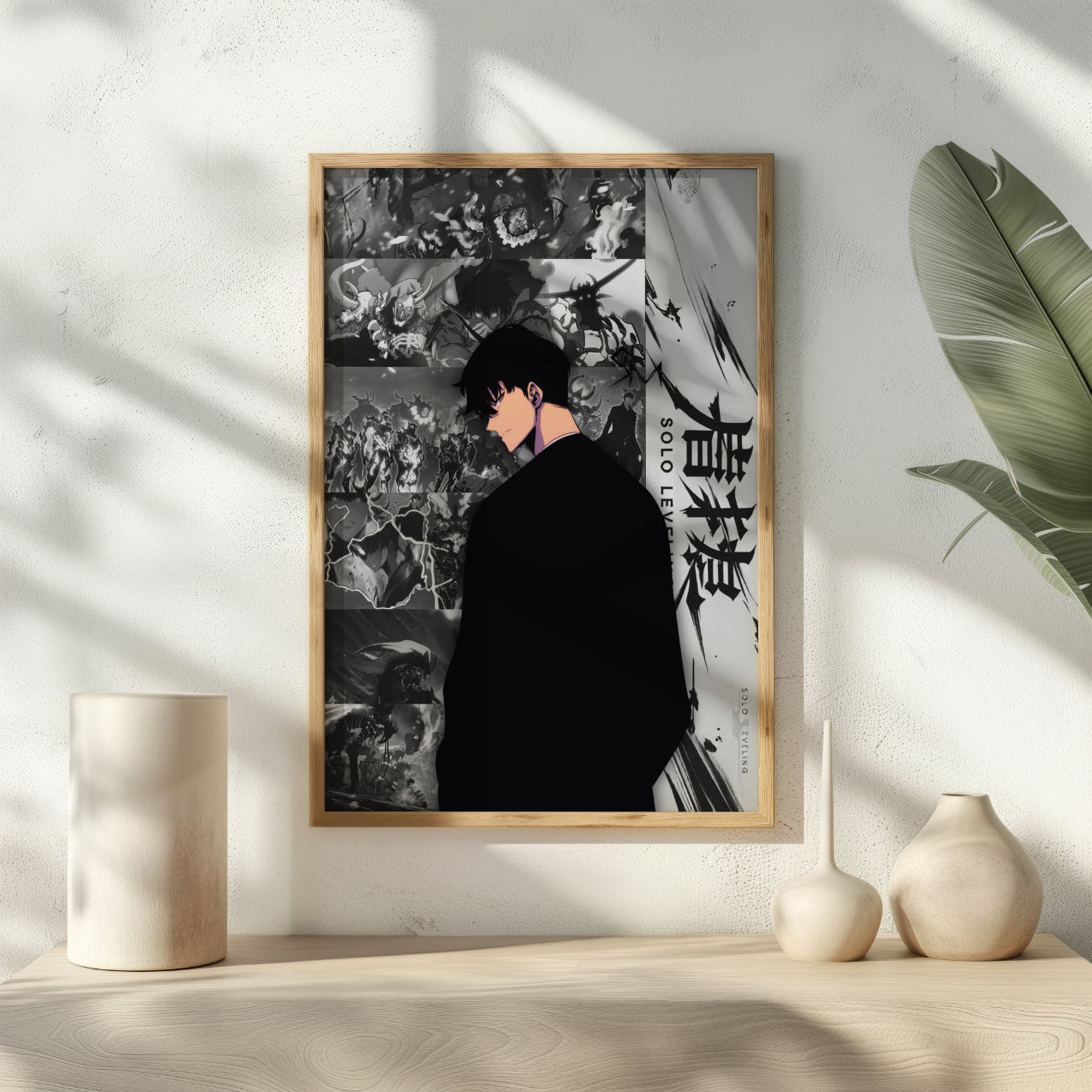Solo Leveling Sung Jin-Woo Digital Poster – Dark Anime Wall Art