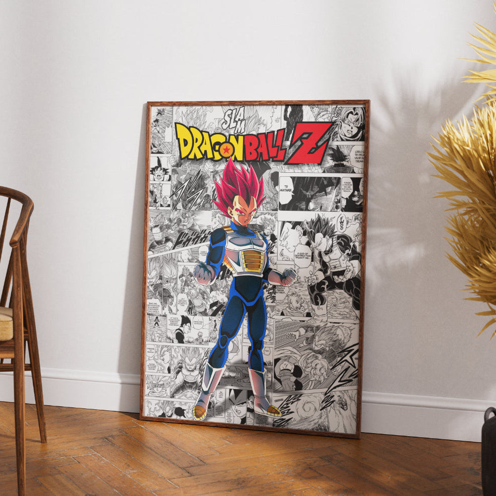 Dragon Ball Z Vegeta Digital Poster – Anime Manga Wall Art