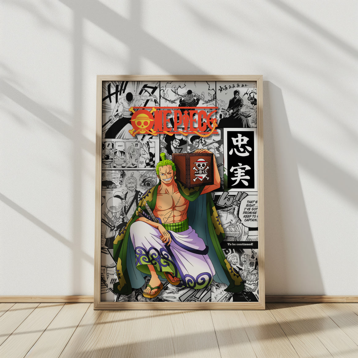 Zoro Loyalty Kanji Poster – One Piece Premium Anime Wall Decor