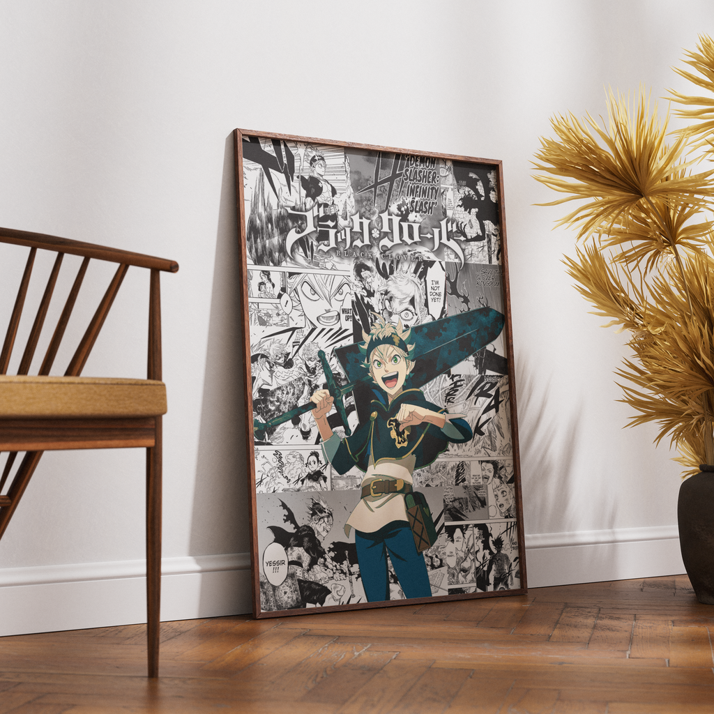 Black Clover Asta Digital Poster – Anime Manga Wall Art