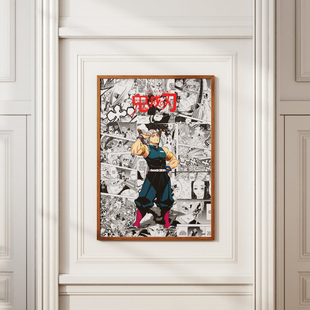 Demon Slayer Tengen Uzui Digital Poster – Kimetsu no Yaiba Anime Manga Wall Art