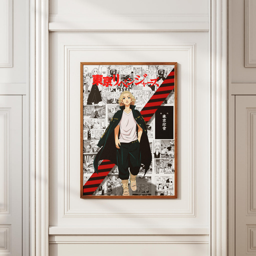 Tokyo Revengers Mikey Anime Poster – Manga Panel Digital Wall Art