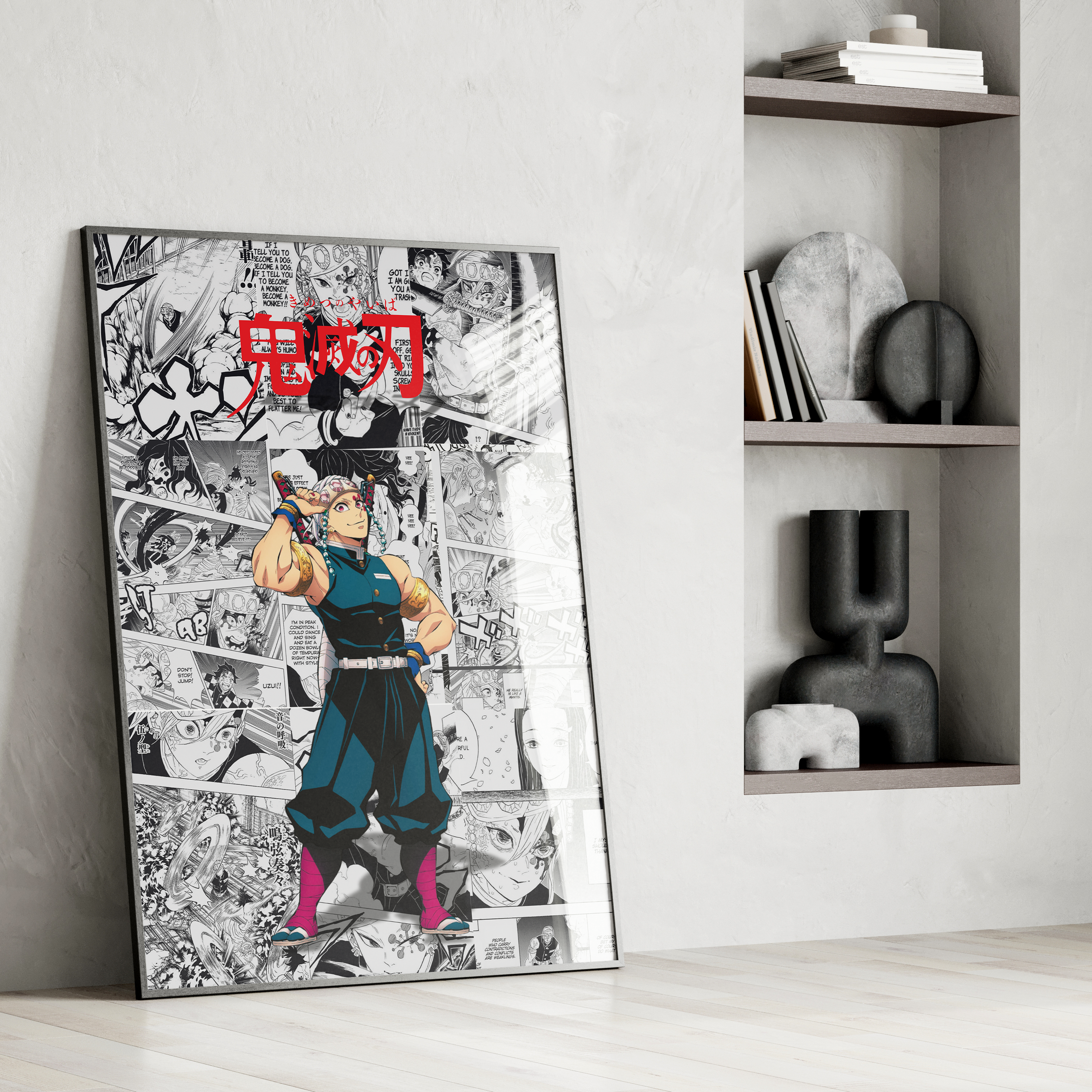 Demon Slayer Tengen Uzui Digital Poster – Kimetsu no Yaiba Anime Manga Wall Art