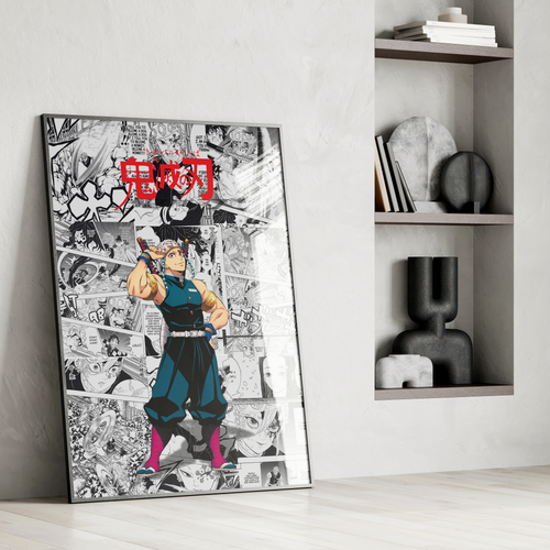 Demon Slayer Tengen Uzui Digital Poster – Kimetsu no Yaiba Anime Manga Wall Art