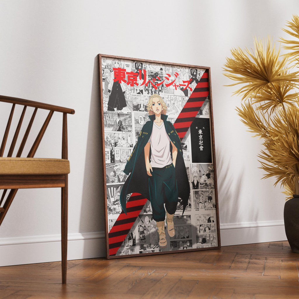 Tokyo Revengers Mikey Anime Poster – Manga Panel Digital Wall Art