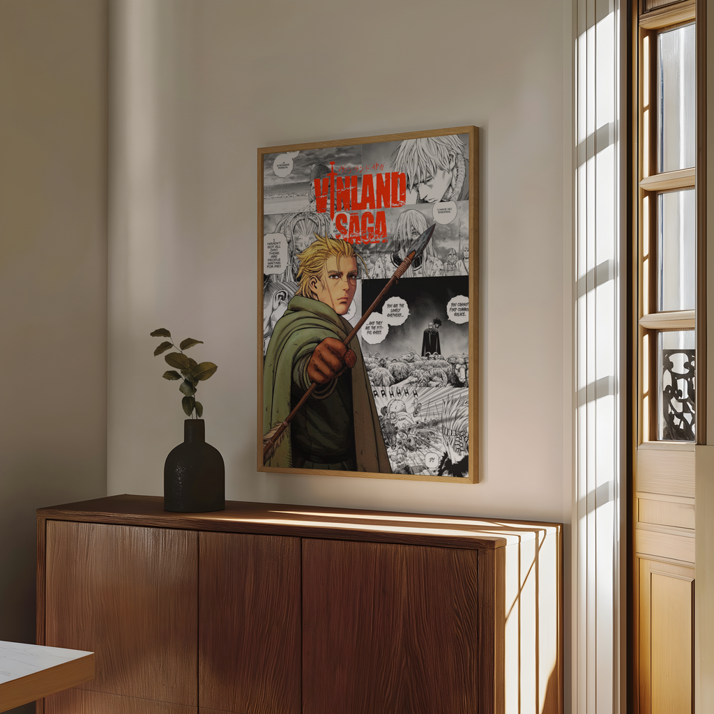 Vinland Saga Thorfinn Digital Poster – Viking Anime Manga Wall Art